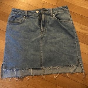 Pacsun Denim Fringe Skirt